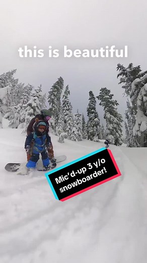 Mic’d-Up 3-Year-Old Snowboarder Having Fun