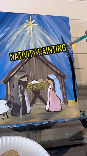 Simple Nativity Painting Tutorial for Christmas