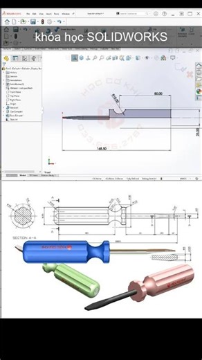 Vẽ tua vít trên solidworks #hoccokhi #solidworks