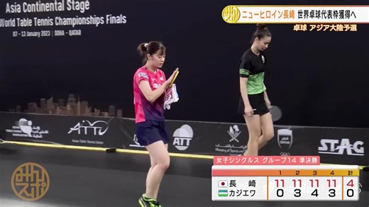 【卓球】圧巻のラブゲーム！長﨑美柚 世界卓球代表枠獲得まであと1勝｜世界卓球2023ダーバン アジア大陸予選会
