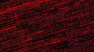 Abstract running from left to right random lines of a computer code. Animation. Complex description of a computer program on a black background, seamless loop.