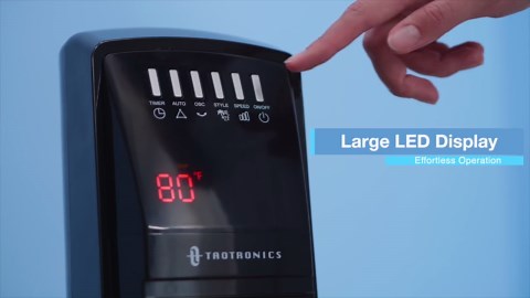 Tower Fan for Home, TaoTronics 36" Standing Floor Fan, 70° Oscillating Quiet Cooling Fan, Remote Control, 3 Modes, 3 Speeds, LED Display, 12H Timer