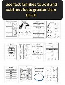 First Grade/ use fact families to add and subtract facts greater than 10-10