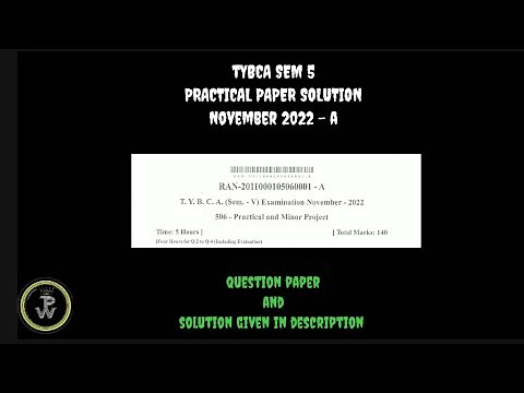 BCA SEM 5 || PRACTICAL PAPER SOLUTION || NOVEMBER 2022 ~ A || #bca #vnsgu