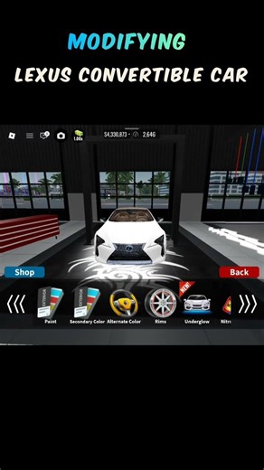 MODIFYING NEW LEXUS CONVERTIBLE CAR IN VEHICLE LEGENDS 😍🔥 #shorts