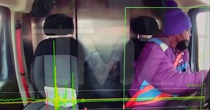 Amazon truck cut in half after hit by train