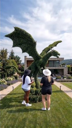 Luxury Topiary Flying Dragon Transformation 🐉🌿 Garden Magic (Ai design)