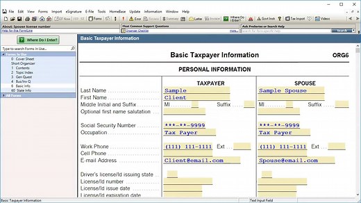 Intuit - ProSeries Tax Software - Creating a Client Organizer