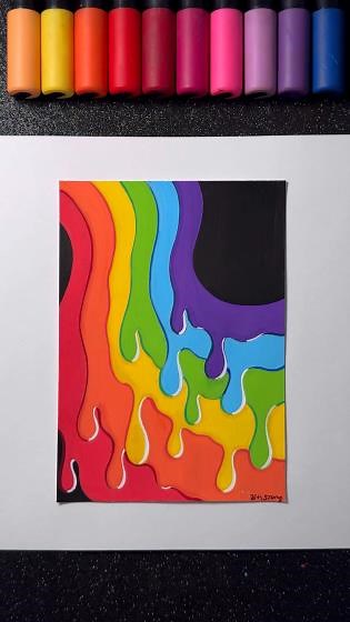 Rainbow Flow in Dripping Colors