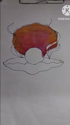 Seashell Water Color Drawing #drawing