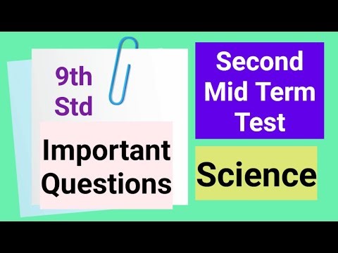 9th Std - Science | Second Mid Term Test - Important Questions