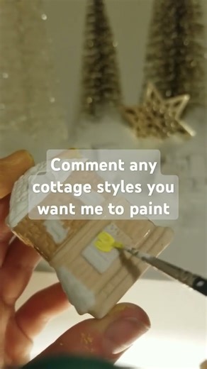 idk if I'm going to be able to finish before christmas 😓 #christmas #painting #cottage #art