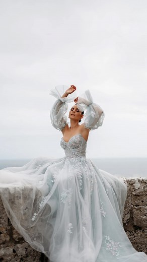 1.1K reactions · 15 shares | Who says a dream dress has to be white?  Our collection of blue wedding dresses is made for brides who want to stand out, stay true to their style, and add a modern twist to tradition. From bold statements to soft pastel hues, these unique wedding dresses prove your “something blue” can be unforgettable. | Here & Now Bridal | Facebook