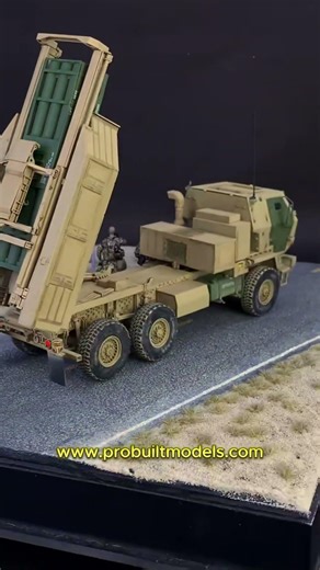 1:35 scale diorama featuring a modern US HIMARS launcher and ground troops.