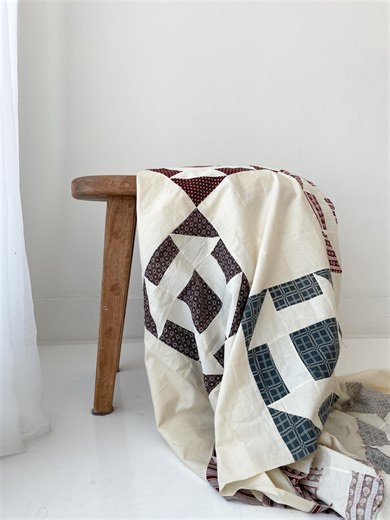 Hand Stitched Quilt Top: Vintage Unfinished Project (71 X 81.5 Inches) - Etsy