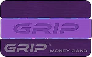Grip Money Band - PURPLE - Premium Silicone Band for Cash & Cards - Slim & Durable Design