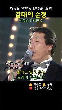 갈대의 순정 . 박일남. 저음으로 스타가 된 가수 #추억의노래 #7080음악