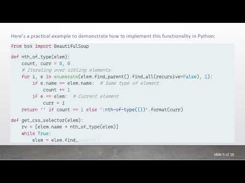 Getting the Full CSS Selector for an Element in Python with Beautiful Soup