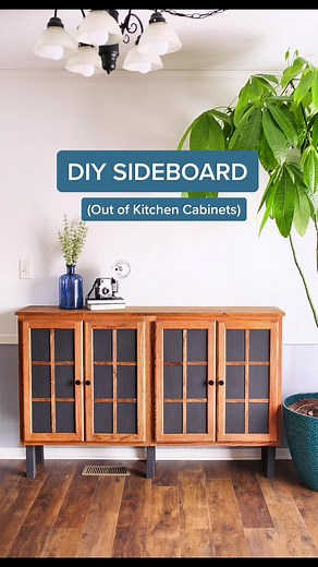 Repurposed Kitchen Wall Cabinets into Custom Sideboard/Buffet