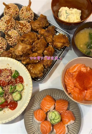 手間やけど子供が喜んでくれると嬉しい🥰 #ひな祭り #料理 #夜ご飯 #料理動画 #2児ママ