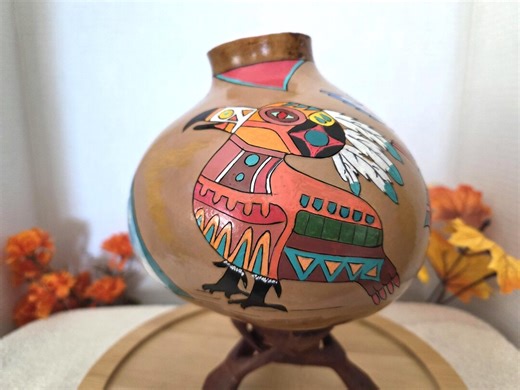 The Storyteller: Ojibwe Native Culture Inspired This Decorative Gourd. - Etsy