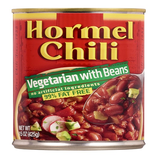 HORMEL Chili Vegetarian with Beans, Shelf-Stable, 15 oz Steel Can
