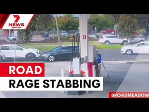 Road rage chase ends in stabbing near police station | 7NEWS