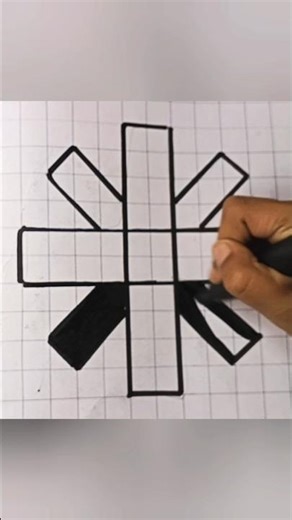 Mind-Blowing 3D Illusion Drawing on Grid Paper! 🤯✏️ #Shorts