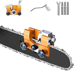 2023 New Upgraded Chainsaw Sharpener Jig, Portable and Durable Chainsaw Chain Sharpening Kit with Adjustable Handles, Suitable for Chain and Electric Saws