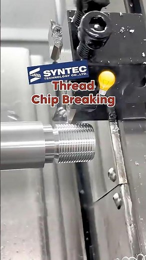 Aluminum Chips Wrapping? Try SYNTEC Thread Chip Breaking. #cnc #machining #lathe