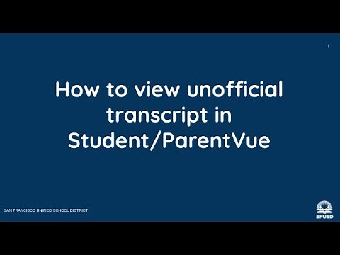 How to View Unofficial Transcript In Student/ParentVue