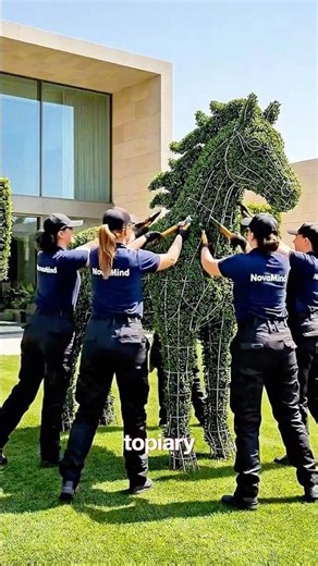 🤯 Tiny Bushes to Giant Horse Topiary #diy #satisfying #uk #usa #viral #trending #trend