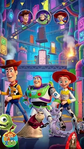 Toy Story en estilos de Monsters Inc. Woody, Buzz y Jessie #toystory #monstersinc #buzzlightyear
