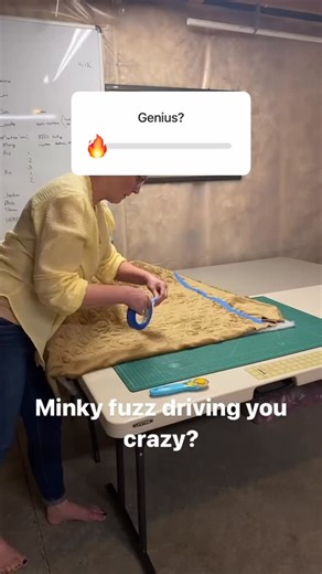 If you’ve ever been annoyed at the trimming fuzz that flies around and messes up your cutting mat….. Blue painters’ tape to the rescue!! Is that genius or what??😍 | Stitched By Susan