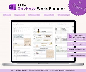 Onenote Work Planner 2026: Professional Templates for Work (digital Download) - Etsy