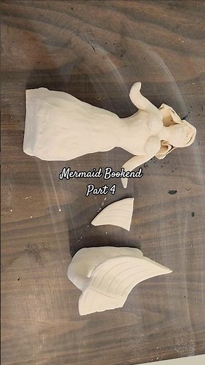 Mermaid Bookend Part 4 #shorts #clay #clayart #pottery