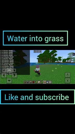 water into grass block #minecraft #minecraftart