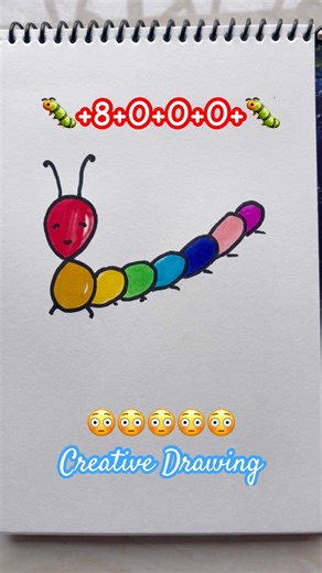Easy Creative Number Art 🐛✨ #art #creative #youtubeshorts #artideas #ytshorts #kids