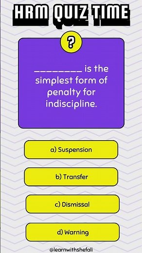 HRM Multiple Choice Questions: Test Your Knowledge! #hrm #humanresourcemanagement