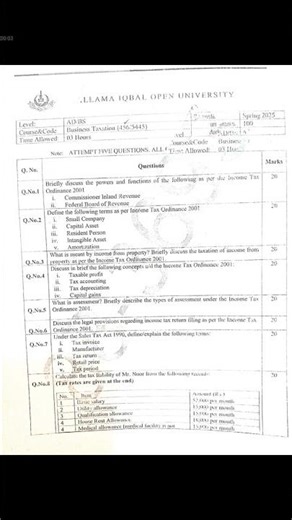 AIOU Code 456 / 5445 Past Paper Spring 2025 | 03468885319