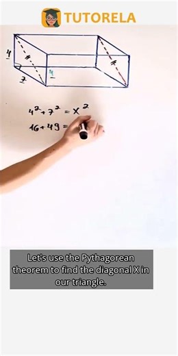 Calculate an Orthohedron's Diagonal Using Geometry #Math #PythagoreanTheorem