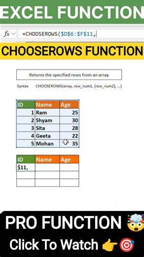 CHOOSROWS function in Excel | Excel Function Series