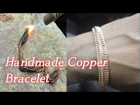 Making a beautiful bracelet using copper wire