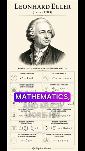 Leonhard Euler: The Genius Who Changed Mathematics & Physics 🤯. #physics #Euler #mechanics
