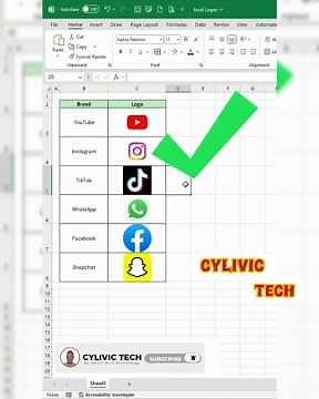 How to Insert Website Logos in Excel YouTube, Facebook, TikTok…