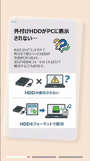 HDDが表示されない？「フォーマット」で解決するかも！