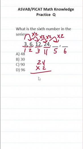 ASVAB/PiCAT Math Knowledge Practice Test Question: Series and Sequences #acetheasvab #grammarhero