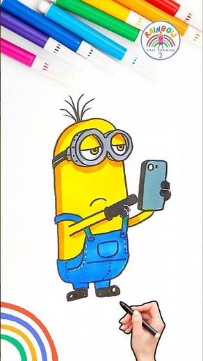 Despicable Me 2 Minion | How to Draw Kevin Minion Drawing 🌈🙂 #minions #howtodraw #cartoon #shorts