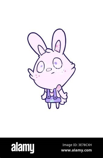 jiggle and pause animation of cute cartoon rabbit shrugging shoulders Stock Video Footage - Alamy