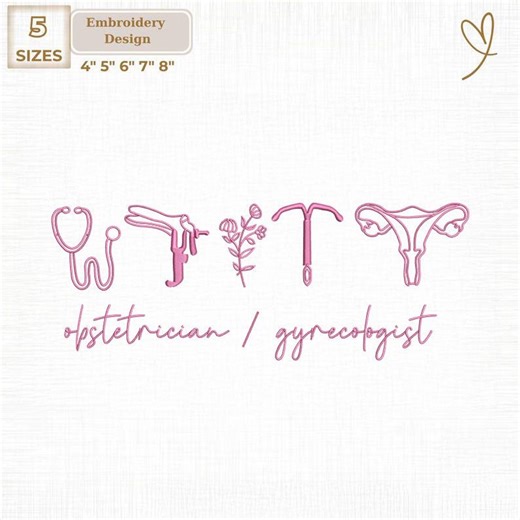 Obstetrician Gynecologist Machine Embroidery File, Women's Health Doctor Digital, Instant Download - Etsy